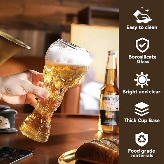 Boccale da birra a forma di trofeo da 600 ml – design calcistico