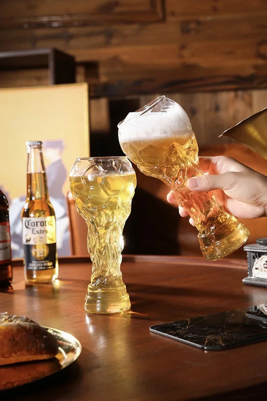 Boccale da birra a forma di trofeo da 600 ml – design calcistico