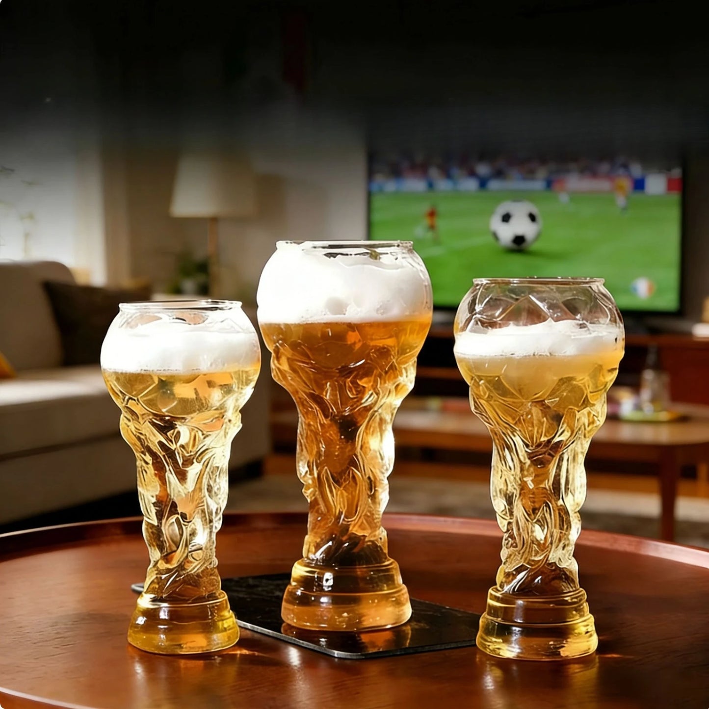 Boccale da birra a forma di trofeo da 600 ml – design calcistico